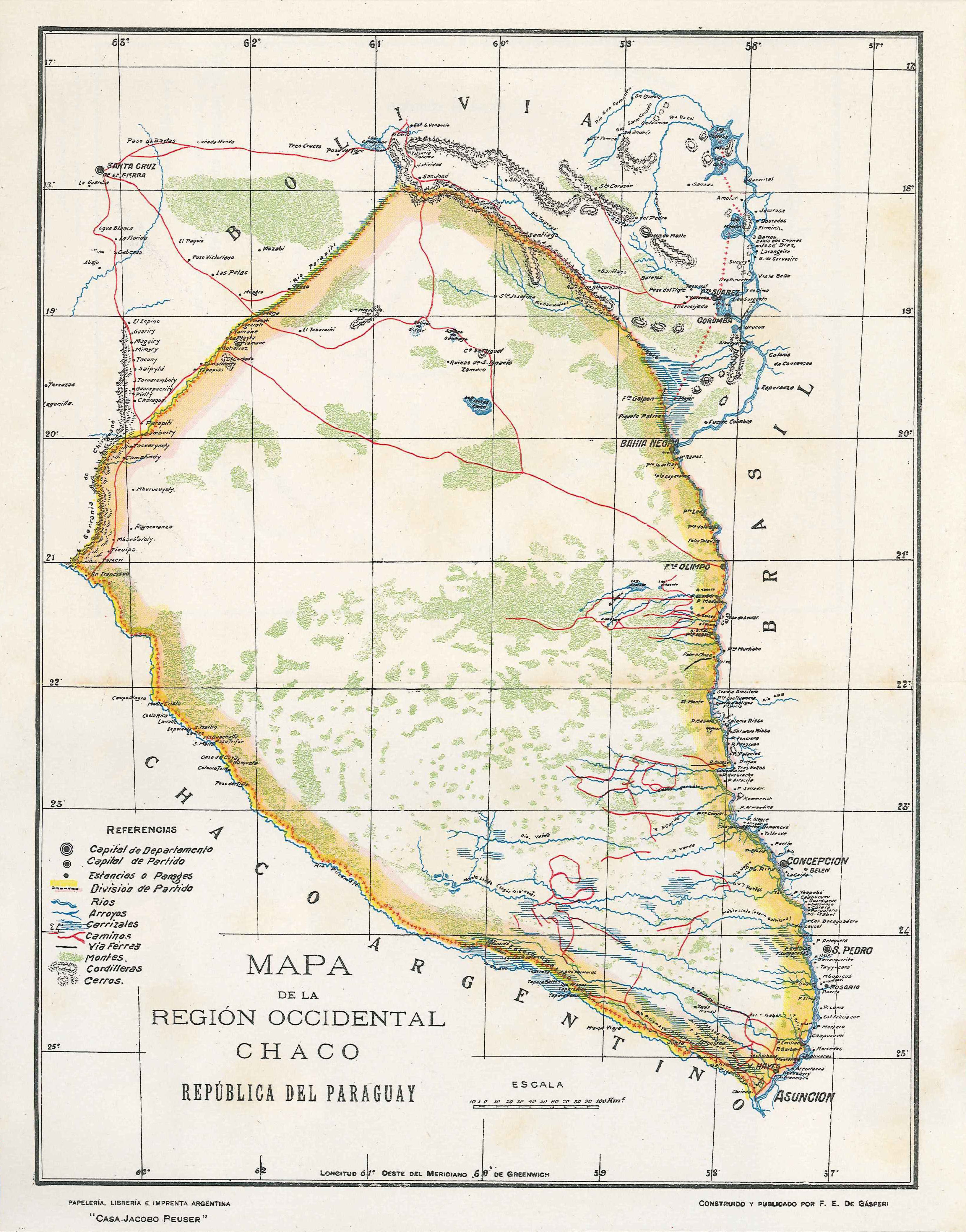 Mapa de la Regi n Occidental Chaco Imagoteca