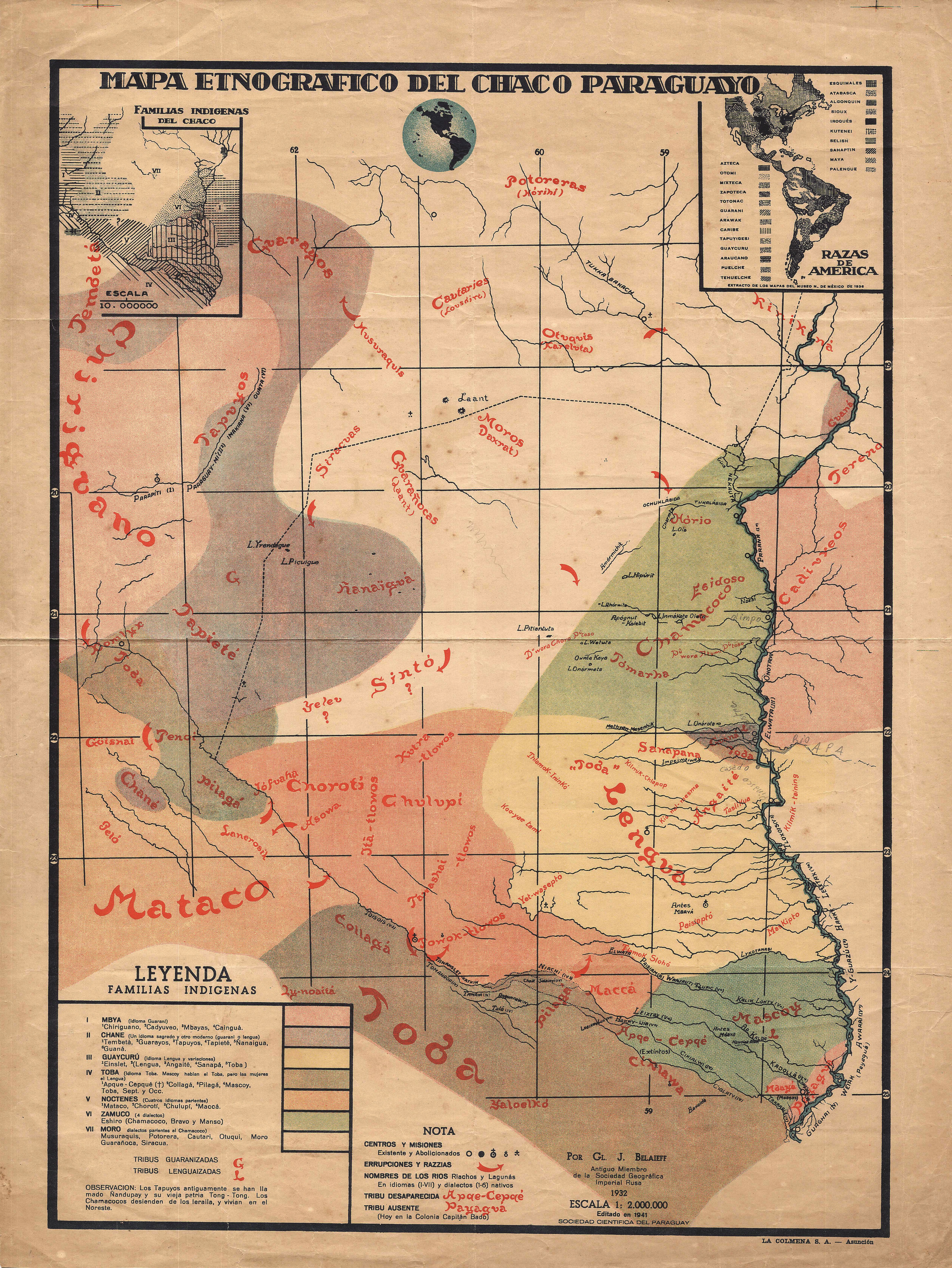 Mapa etnogr fico del Chaco Paraguayo Imagoteca